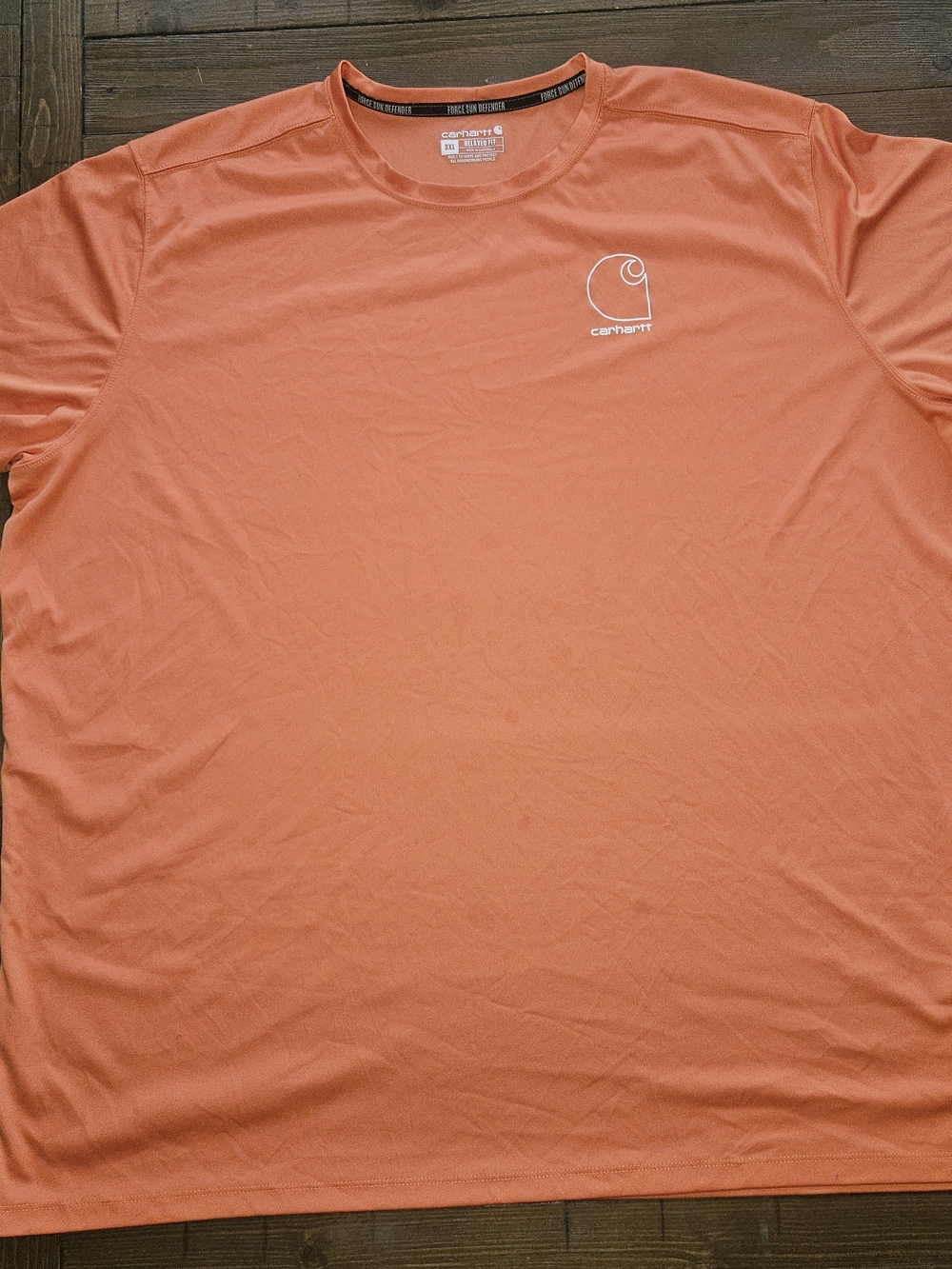 Carhartt Force Sun Defender Shirt Mens 3XL Orange Relaxed Fit Short Sleeve